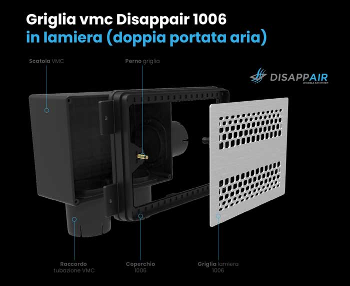 Griglia vmc Disappair 1006 in lamiera