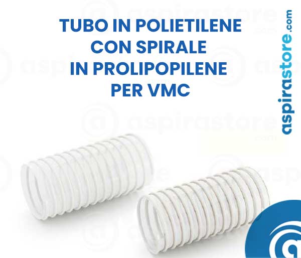 Dettaglio tubo vmc spiralato di nuova generazione PE alimentare ad alta funzione igienica antimicrobica