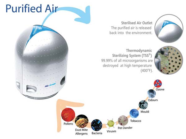 Usare un purificatore d'aria per eliminare gli acari