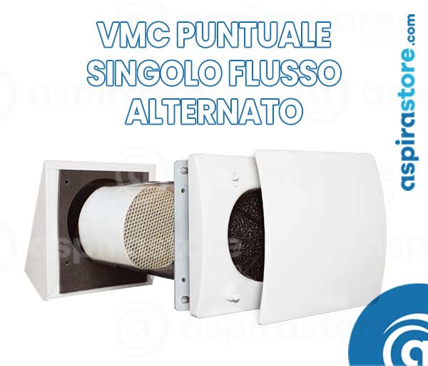 Vmc puntuale singolo flusso alternato con recupero di calore