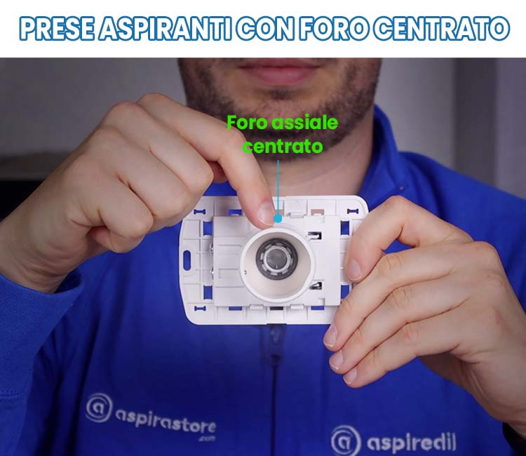 Presa aspirante con foro assiale centrato