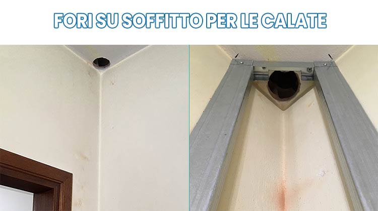 Fori su soffitto per calate tubo aspirazione a scomparsa