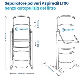 Separatore polveri Aspiredil LT90 con autopulizia del filtro