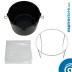 Dettaglio di contenitore, tendisacco e sacchetto plastica-nylon trasparente per raccolta polveri aspirapolvere Globo Plus 05/5R Revers Inox