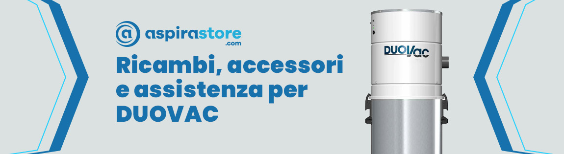 Copertina pagina brand Duovac aspirapolvere centralizzato, ricambi accessori e assistenza offerta da Aspirastore.com