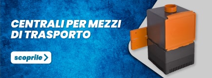 Centrale aspirante compatta per mezzi di trasporto, camper, caravan, camion, barca, imbarcazione