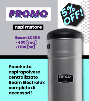 Pacchetto con centrale aspirante Beam Electrolux SC385 1700 W, accessori e bocchette in offerta