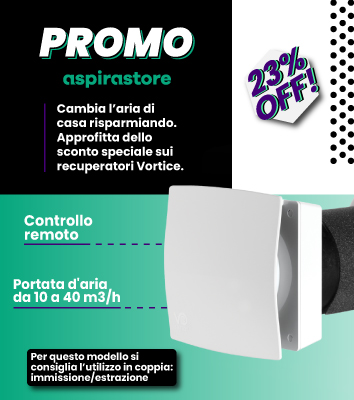 Recuperatore di calore vmc Vortice VORT MONO 20 RC 11635 in offerta su Aspirastore.com