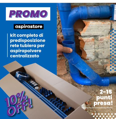 Promozione Aspirastore.com kit predisposizione impianto aspirazione centralizzato