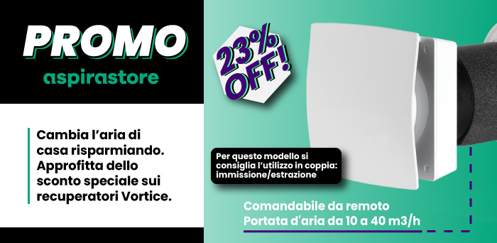 Recuperatore di calore vmc Vortice VORT MONO 20 RC 11635 in offerta su Aspirastore.com