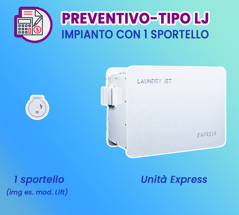 Preventivo-tipo by Aspiredil per impianto Laundry Jet trasporto abiti e biancheria 1 sportello