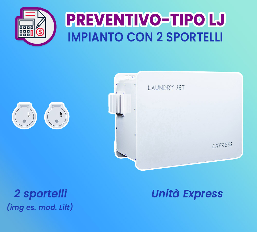 Preventivo-tipo by Aspiredil per impianto Laundry Jet trasporto abiti e biancheria 2 sportelli