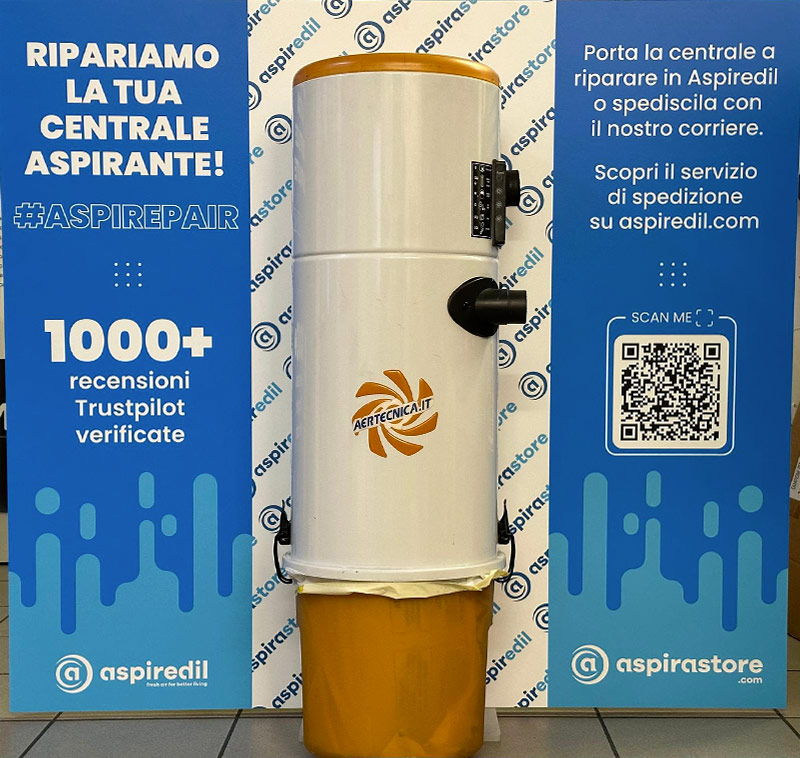 Assistenza riparazione aspirapolvere centralizzato Aertecnica Tubò Perfetto P250 in Aspiredil