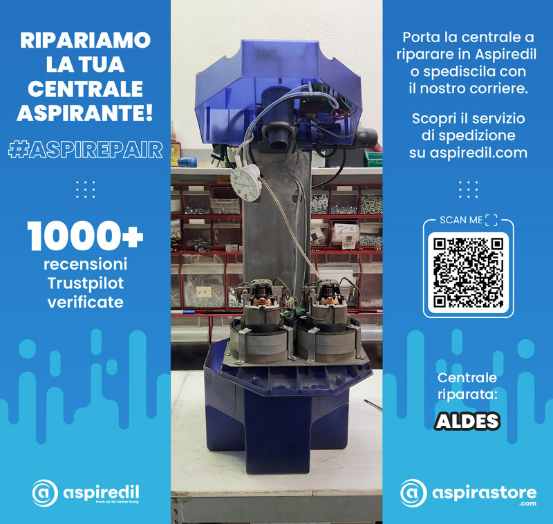 Assistenza riparazione aspirapolvere centralizzato Aldes Axpir bimotore in Aspiredil