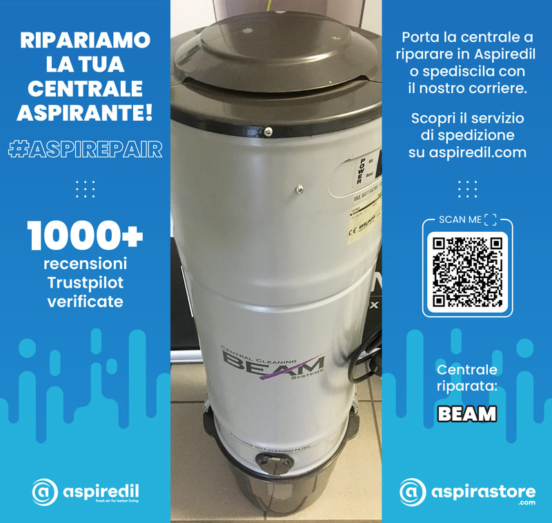 Assistenza riparazione aspirapolvere centralizzato Beam 187ED in Aspiredil