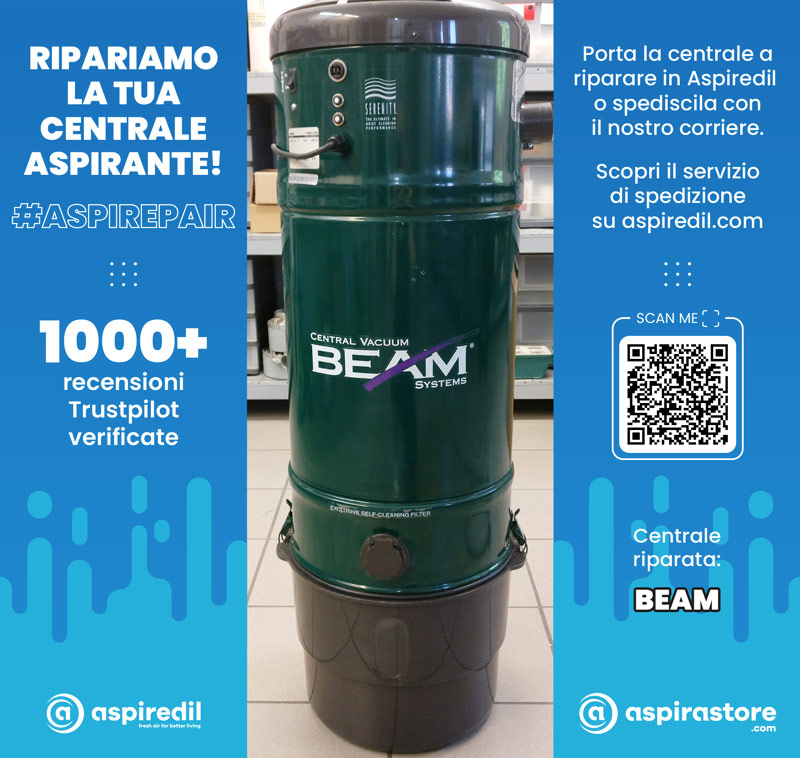 Assistenza riparazione aspirapolvere centralizzato Beam 2250EC in Aspiredil