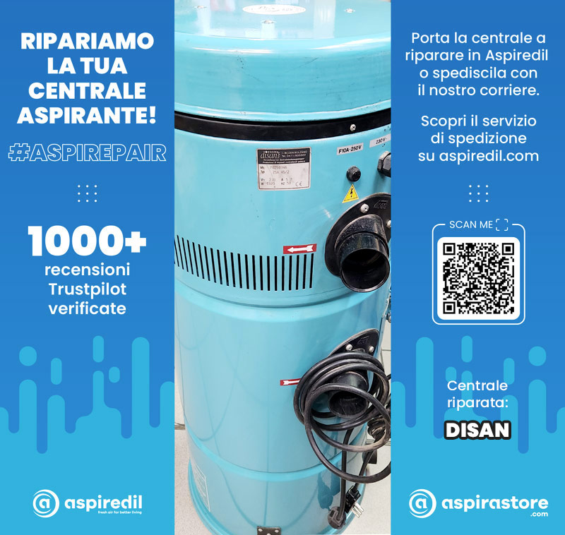 Assistenza riparazione aspirapolvere centralizzato Disan ZSA 45/2 in Aspiredil