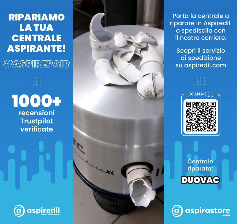 Assistenza riparazione aspirapolvere centralizzato Duovac Signature XL in Aspiredil
