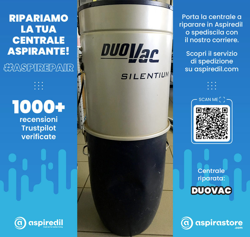 Assistenza riparazione aspirapolvere centralizzato Duovac Silentium in Aspiredil