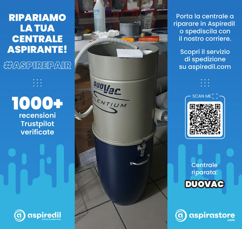 Assistenza riparazione aspirapolvere centralizzato Duovac Silentium in Aspiredil