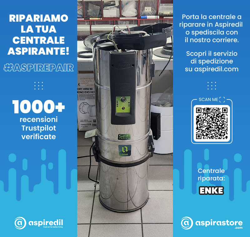 Assistenza riparazione aspirapolvere centralizzato Enke CE 06W in Aspiredil