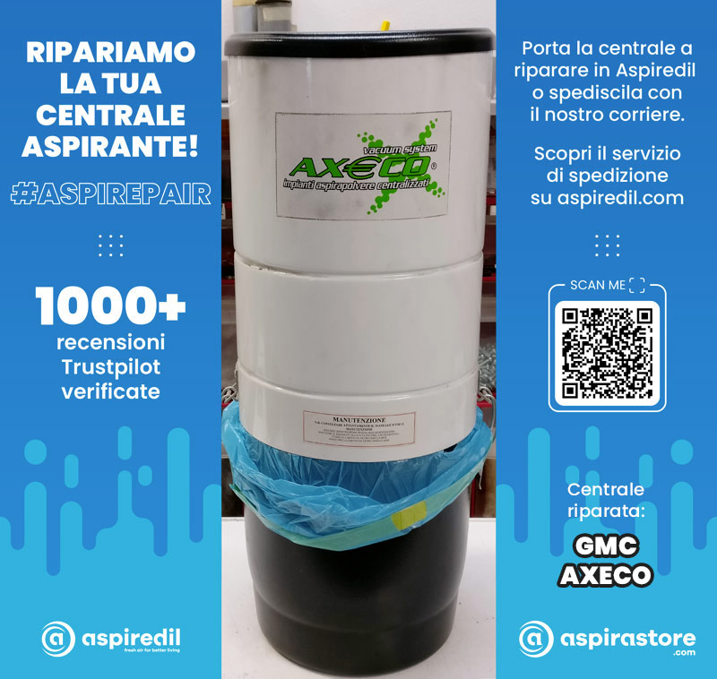 Assistenza riparazione aspirapolvere centralizzato GMC Axeco in Aspiredil