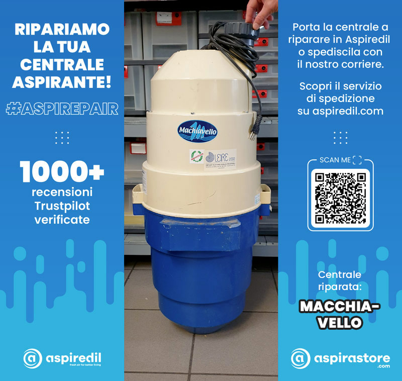 Assistenza riparazione aspirapolvere centralizzato Officine Forlivesi Macchiavello in Aspiredil