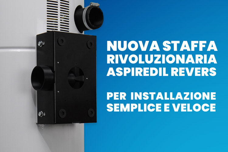 Globo aspirapolvere centralizzato monta la comoda staffa Revers orientabile sui 4 lati principali Staffa Revers Globo