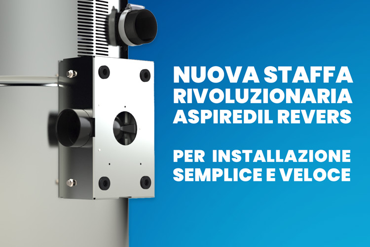 Globo aspirapolvere centralizzato monta la comoda staffa Revers orientabile sui 4 lati principali Staffa Revers Globo