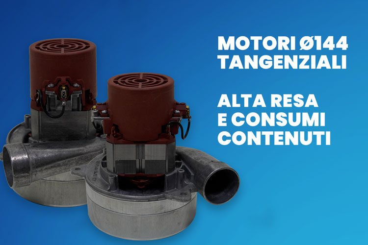 Coppia di motori aspiranti tangenziali professionali Ø144 alta efficienza