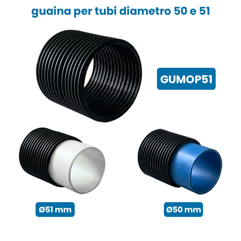 Guaina Moplen D. 51 + tronchetto tubo per tubi diametro 50 e 51