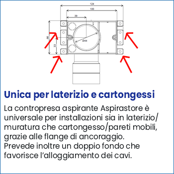 Contropresa aspirazione Aspirastore unica per laterizio e cartongesso