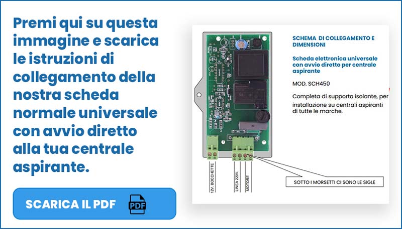 Istruzioni di collegamento scheda normale per aspirapolvere centralizzato