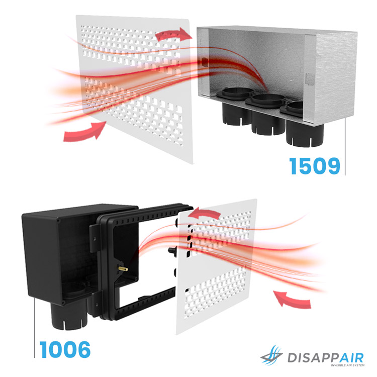 Bocchette e griglie vmc 1006 e 1509 coordinate per sistema ventilazione forzata canalizzato Bocchette e griglie vmc 1006 e 1509 per sistema ventilazione forzata canalizzato