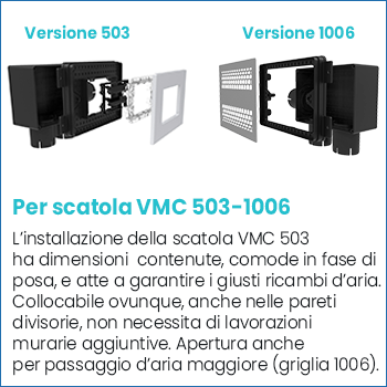 Scatola bocchetta ventilazione vmc Disappair 503/1006