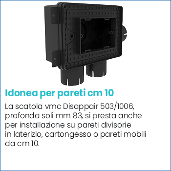 Scatola vmc Disappair 503-1006 su pareti cm 10